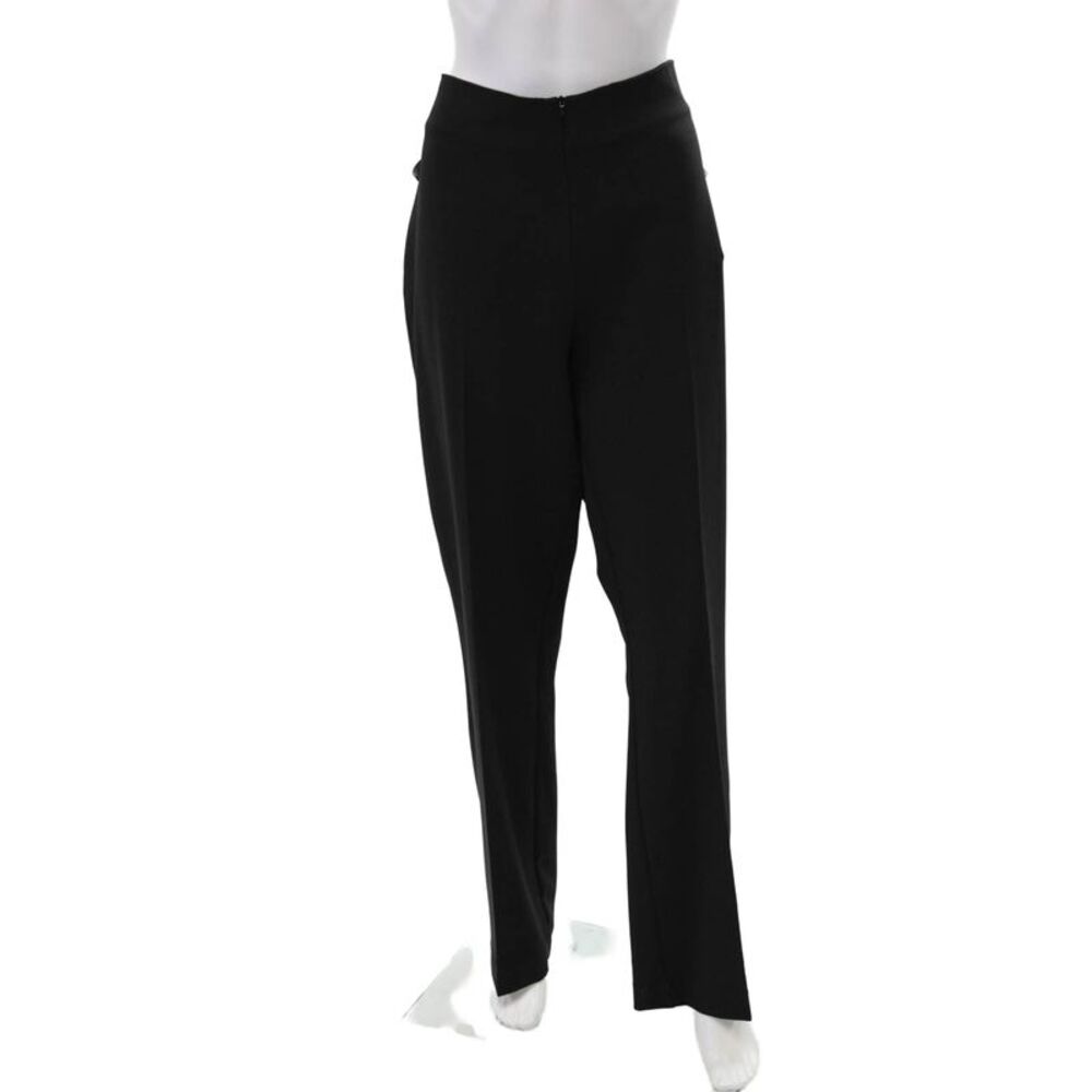 Estelle & Finn Womens High Rise Zip Front Flare Leg Pants Black Size 16